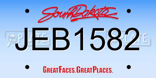 JEB1582 South Dakota License Plate