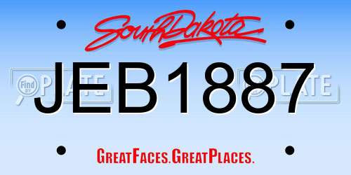 JEB1887 South Dakota License Plate