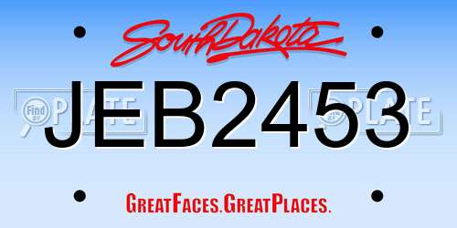 JEB2453 South Dakota License Plate