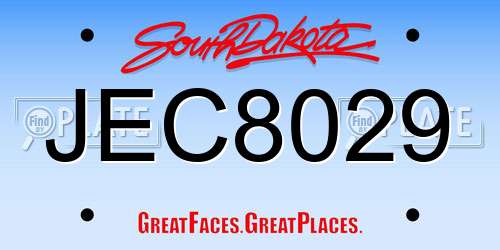 JEC8029 South Dakota License Plate