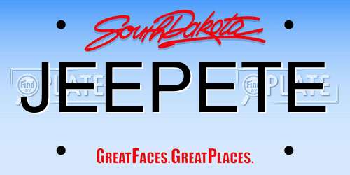 JEEPETE South Dakota License Plate