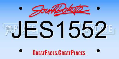 JES1552 South Dakota License Plate