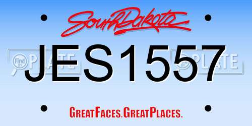 JES1557 South Dakota License Plate