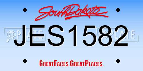 JES1582 South Dakota License Plate