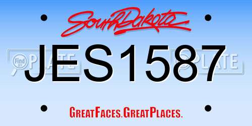 JES1587 South Dakota License Plate