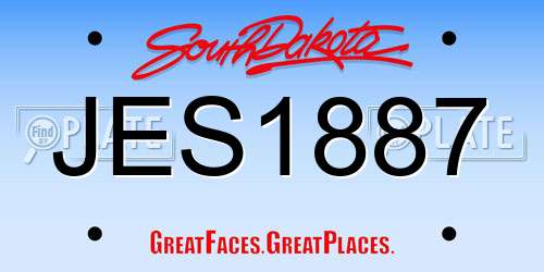 JES1887 South Dakota License Plate