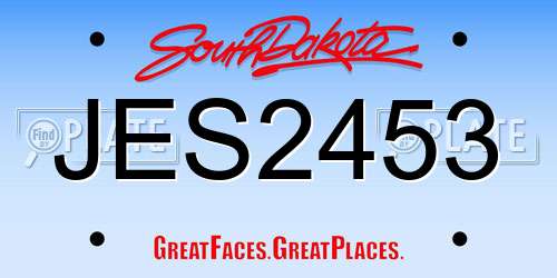 JES2453 South Dakota License Plate