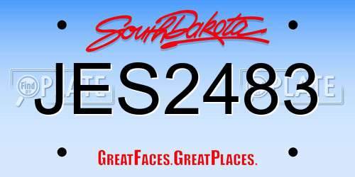 JES2483 South Dakota License Plate