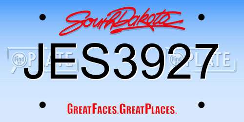 JES3927 South Dakota License Plate