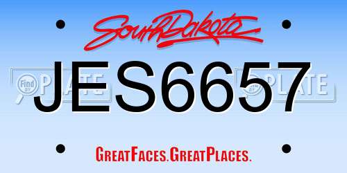 JES6657 South Dakota License Plate