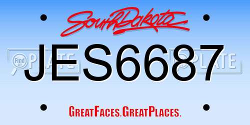 JES6687 South Dakota License Plate