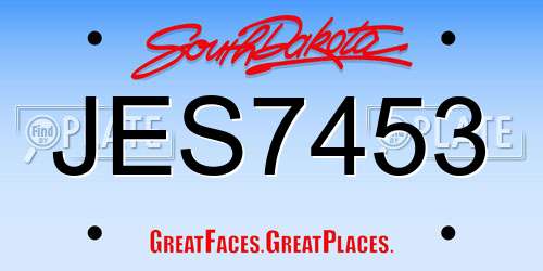 JES7453 South Dakota License Plate