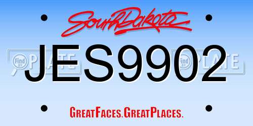 JES9902 South Dakota License Plate