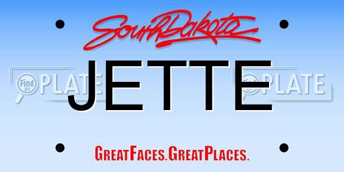 JETTE South Dakota License Plate