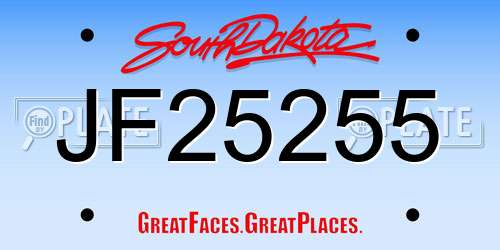 JF25255 South Dakota License Plate