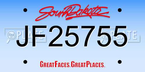 JF25755 South Dakota License Plate