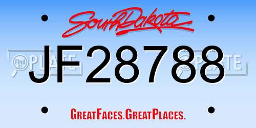 JF28788 South Dakota License Plate