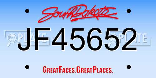 JF45652 South Dakota License Plate
