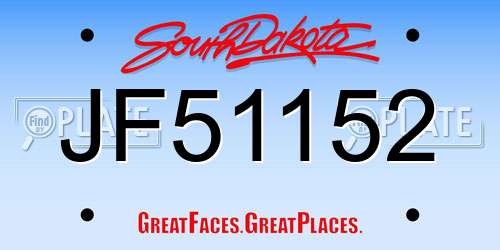 JF51152 South Dakota License Plate