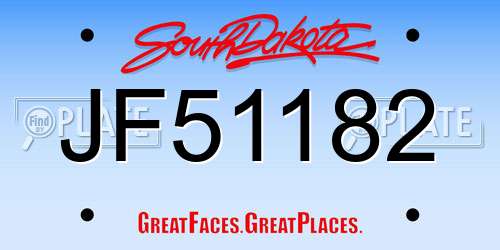 JF51182 South Dakota License Plate