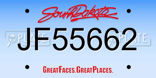 JF55662 South Dakota License Plate
