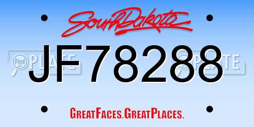 JF78288 South Dakota License Plate