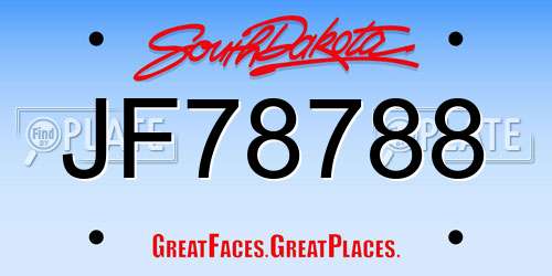 JF78788 South Dakota License Plate