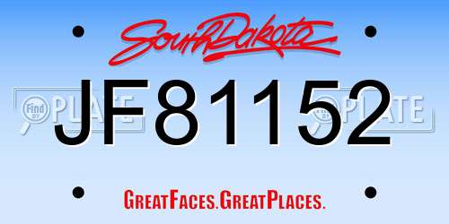 JF81152 South Dakota License Plate