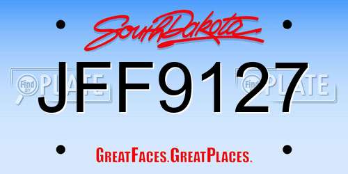 JFF9127 South Dakota License Plate
