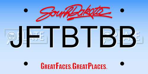 JFTBTBB South Dakota License Plate