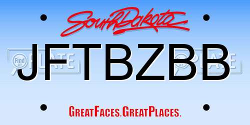 JFTBZBB South Dakota License Plate
