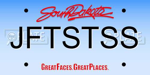 JFTSTSS South Dakota License Plate
