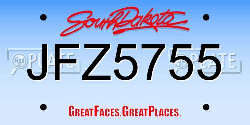 JFZ5755 South Dakota License Plate