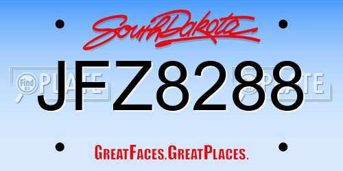 JFZ8288 South Dakota License Plate