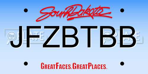 JFZBTBB South Dakota License Plate