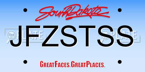 JFZSTSS South Dakota License Plate