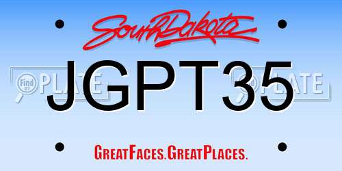 JGPT35 South Dakota License Plate