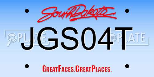 JGS04T South Dakota License Plate