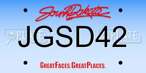 JGSD42 South Dakota License Plate