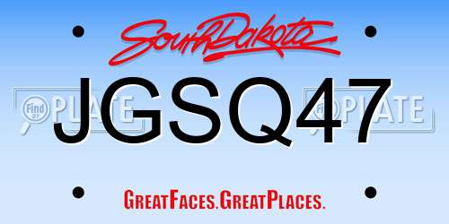 JGSQ47 South Dakota License Plate