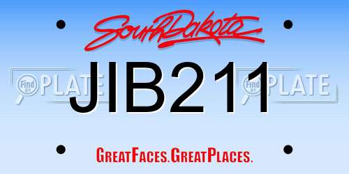 JIB211 South Dakota License Plate