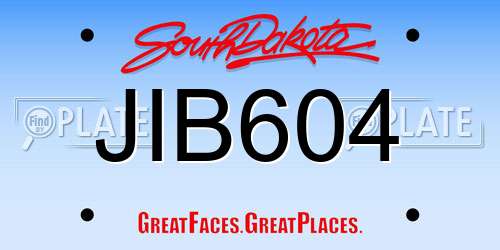 JIB604 South Dakota License Plate