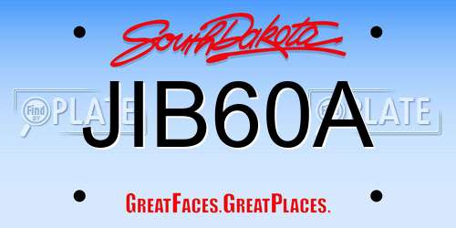 JIB60A South Dakota License Plate