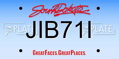 JIB71I South Dakota License Plate