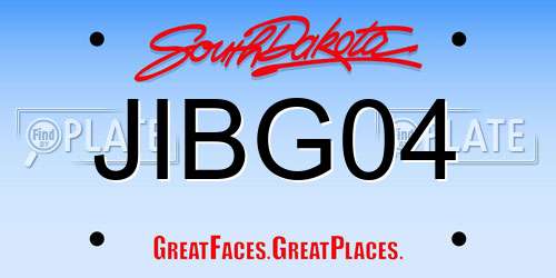 JIBG04 South Dakota License Plate