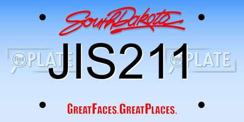 JIS211 South Dakota License Plate