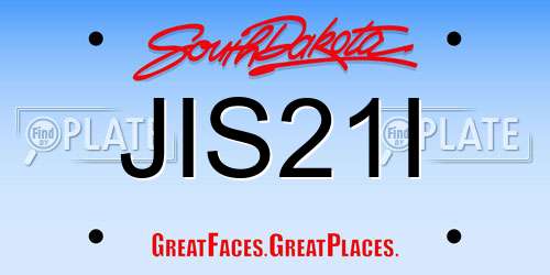JIS21I South Dakota License Plate