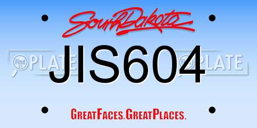 JIS604 South Dakota License Plate
