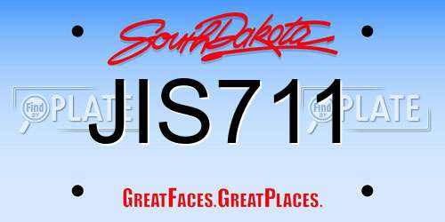 JIS711 South Dakota License Plate