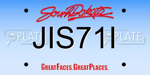 JIS71I South Dakota License Plate